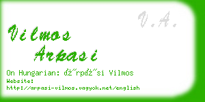 vilmos arpasi business card